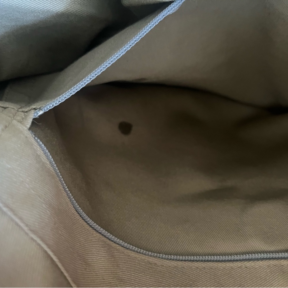 Chic Forest Green Thick Canvas Tote Bag with leather details - Picture 5 of 6